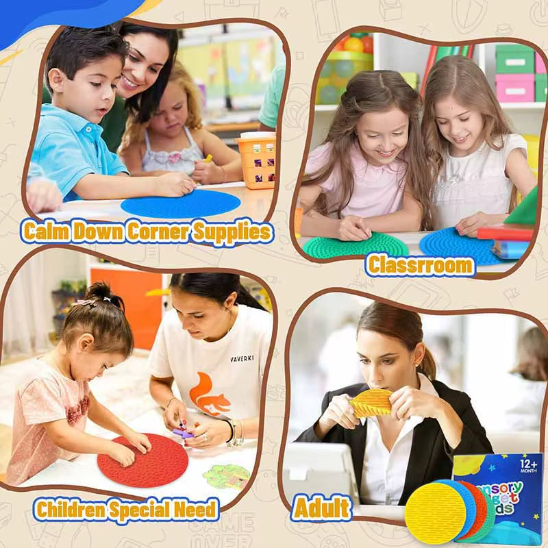 Silicone Sensory Mat Montessori Parish Sport Toy Kid Multi-Texture Quiet Tactile Pad Sensory Integration Autism ADHD Therapy Toy