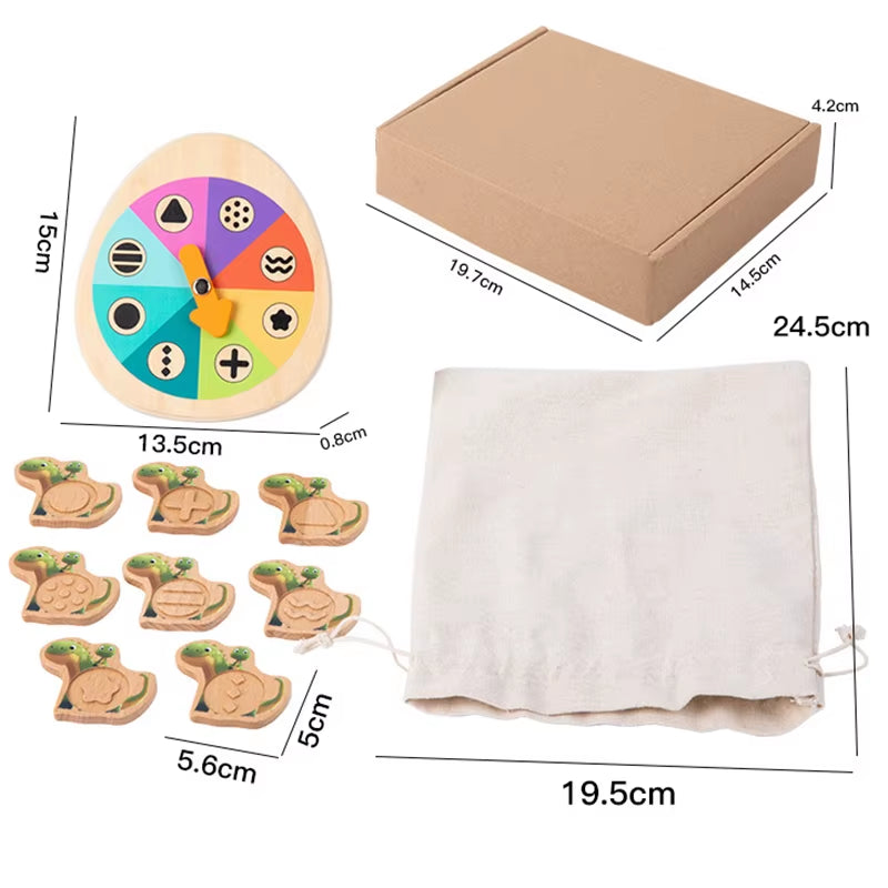 Kids Mystery Bag Tactile Memory Sensory Toys Montessori Dinosaur Turntable Shape Matching Game Sensory Training Educational Toys