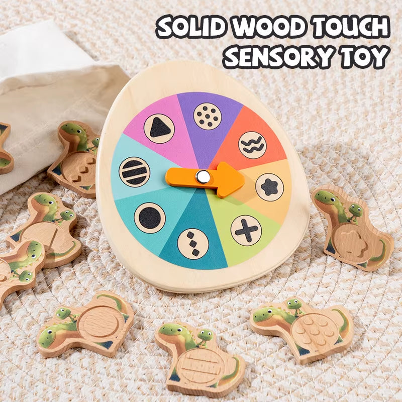 Kids Mystery Bag Tactile Memory Sensory Toys Montessori Dinosaur Turntable Shape Matching Game Sensory Training Educational Toys