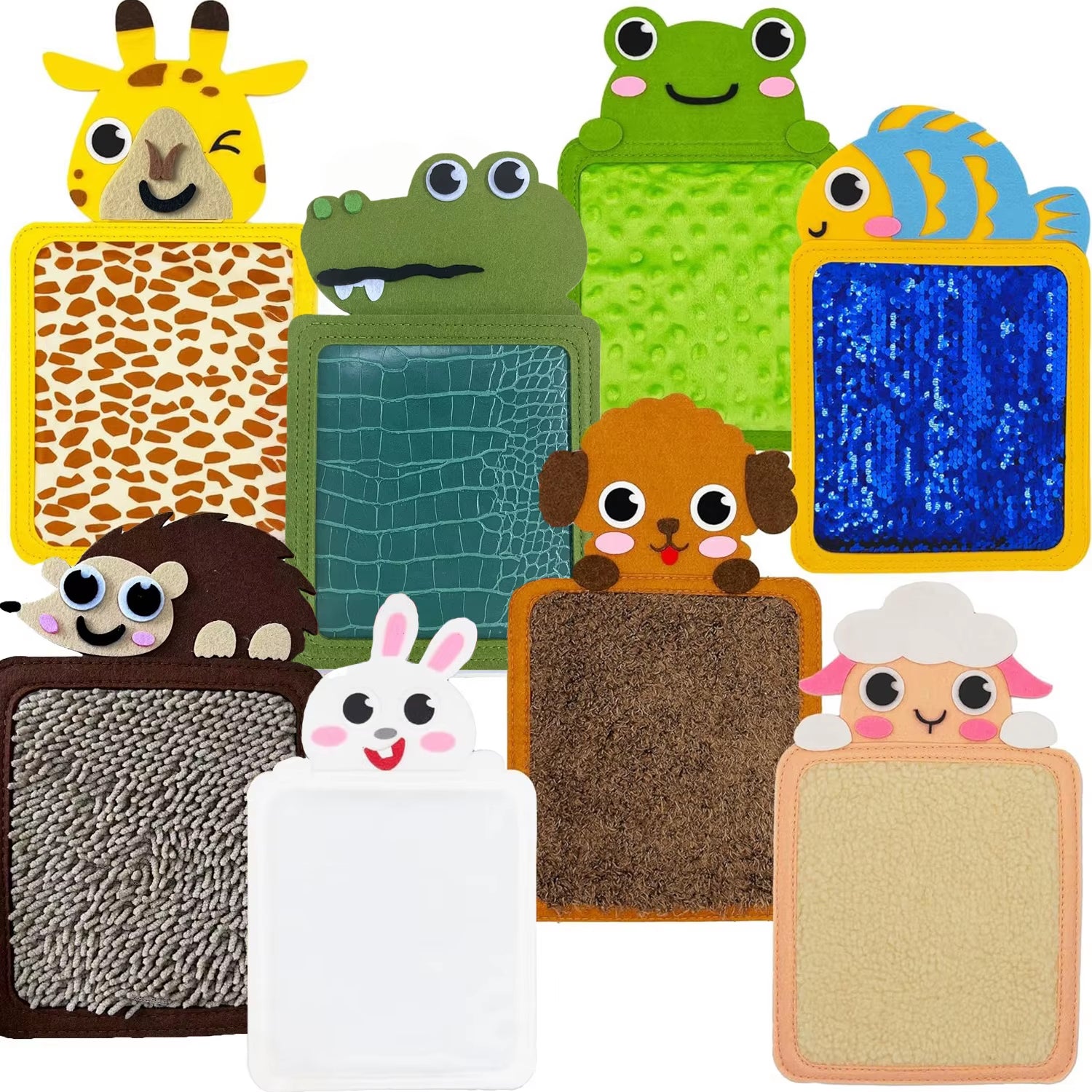 Montessori Animal Themed Sensory Mat Patches Assorted Textured, Colorful, and Interactive Sensory Wall Autistic Kids Ages 3-5