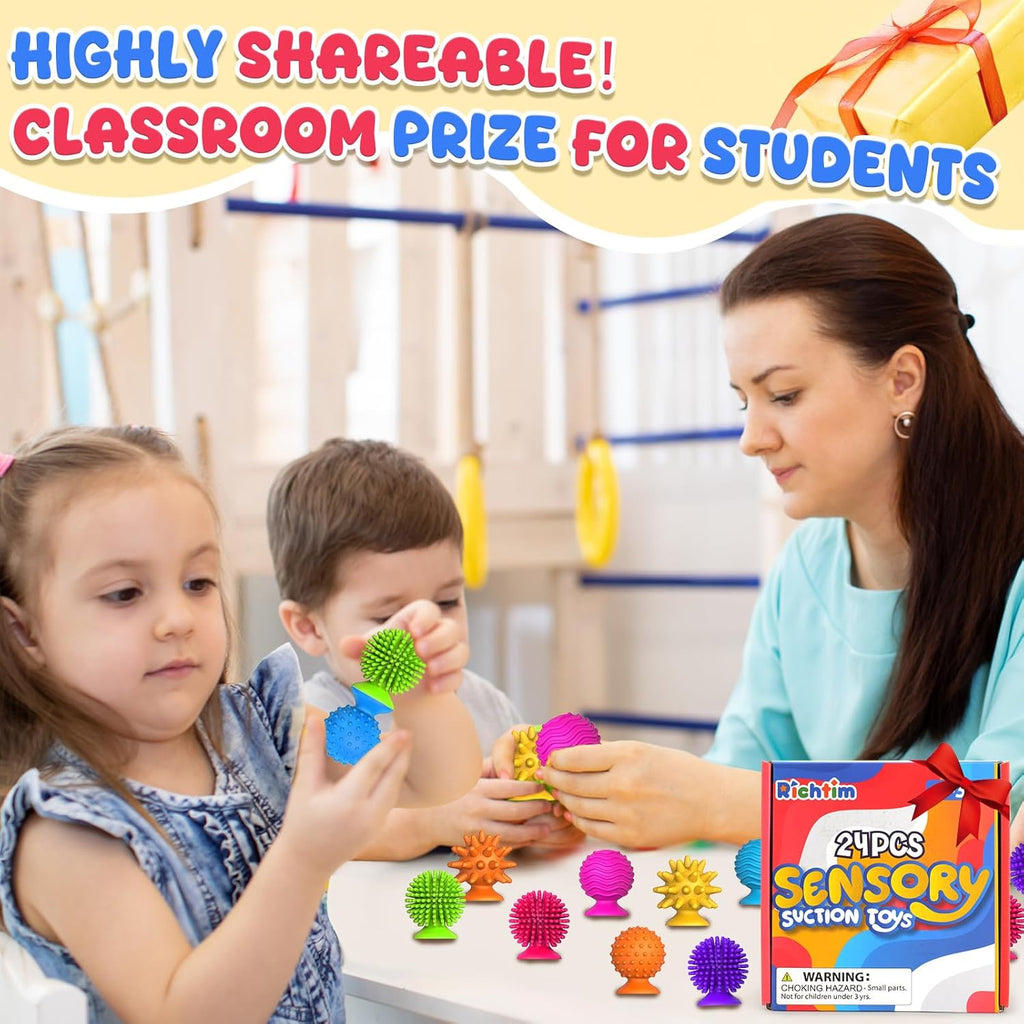 Sensory Fidget Toys Kids Adults: 24 Pack Textured Sensory Toys for Autism Kids C