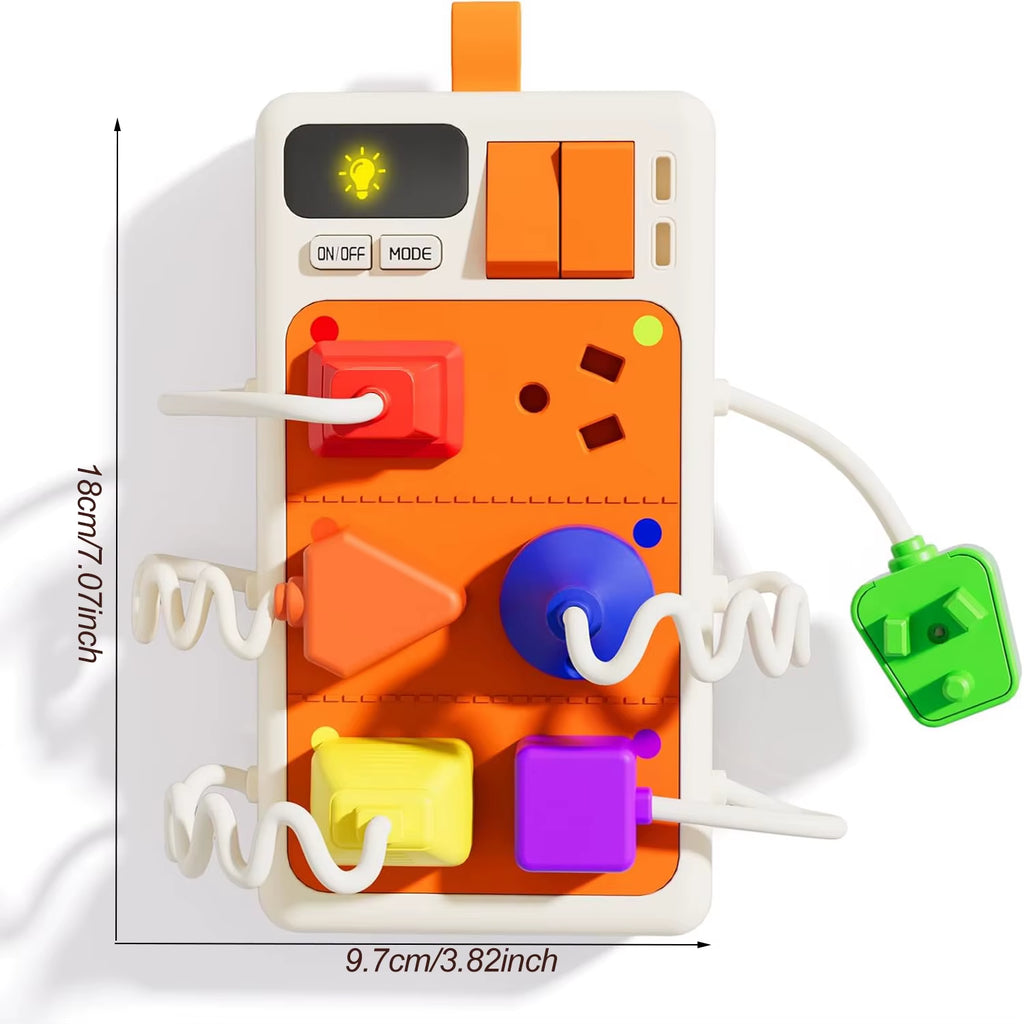 Montessori Early Educational Toys Sensory Plug Outlet for Toddlers Busy Board with Light & Sounds Airplane Car Travel Toys Gift