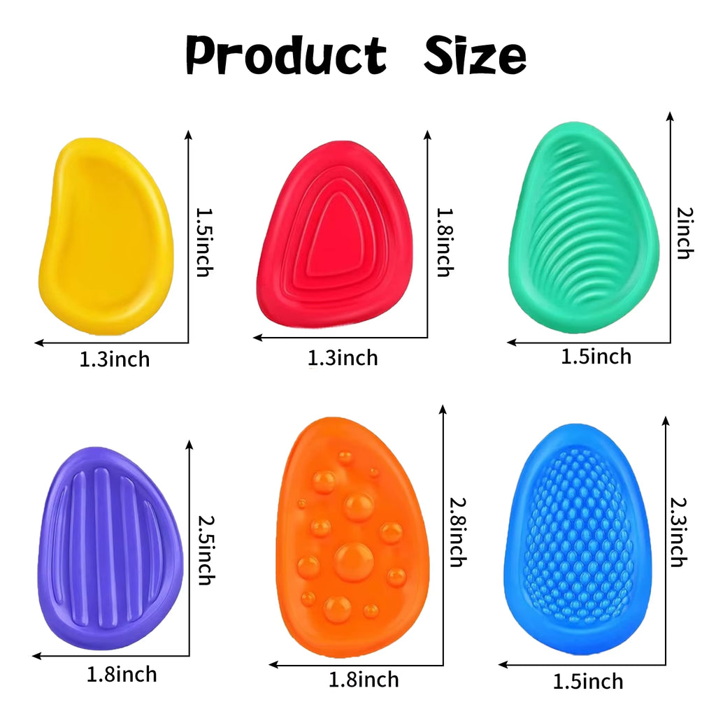 Fidget Toys Sensory Stone 6 Pack Textured Worry Stone Social Emotional Feelings Toys for Special Needs Fidget Stress Toys