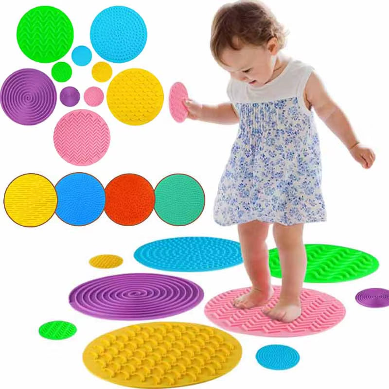 Silicone Sensory Mat Montessori Parish Sport Toy Kid Multi-Texture Quiet Tactile Pad Sensory Integration Autism ADHD Therapy Toy