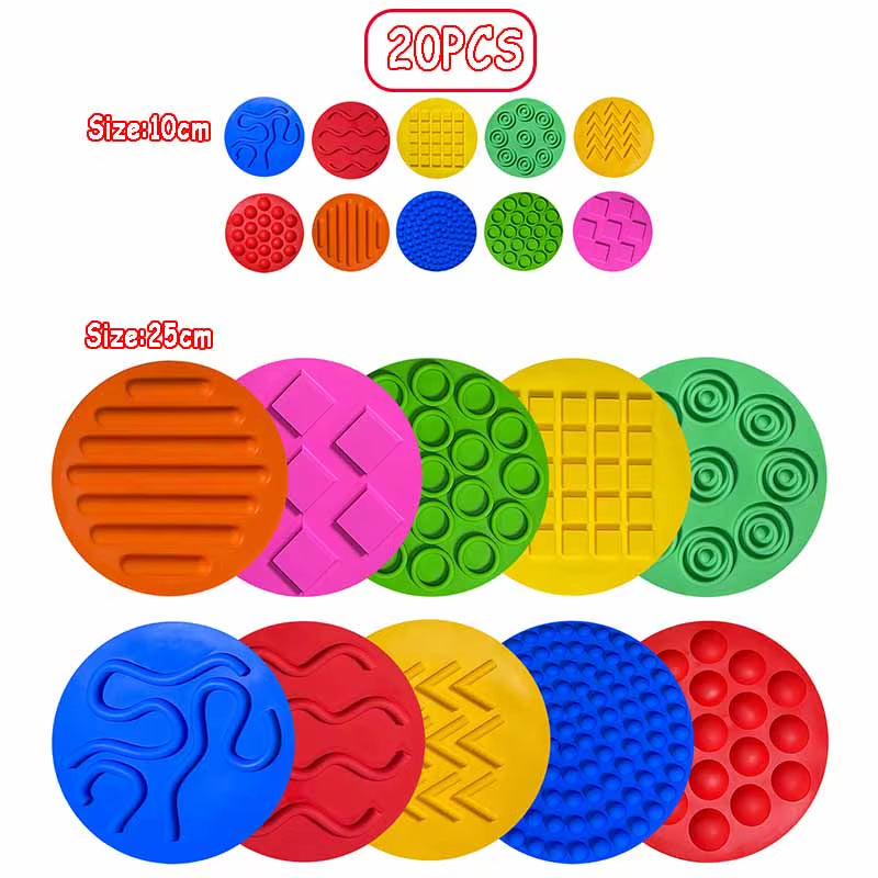 Silicone Sensory Mat Montessori Parish Sport Toy Kid Multi-Texture Quiet Tactile Pad Sensory Integration Autism ADHD Therapy Toy