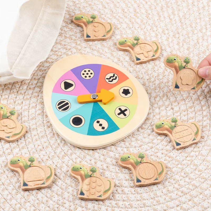 Kids Mystery Bag Tactile Memory Sensory Toys Montessori Dinosaur Turntable Shape Matching Game Sensory Training Educational Toys