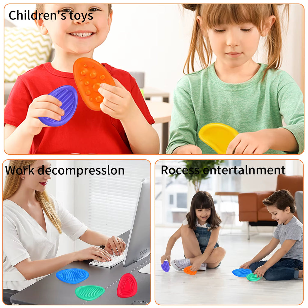 Fidget Toys Sensory Stone 6 Pack Textured Worry Stone Social Emotional Feelings Toys for Special Needs Fidget Stress Toys