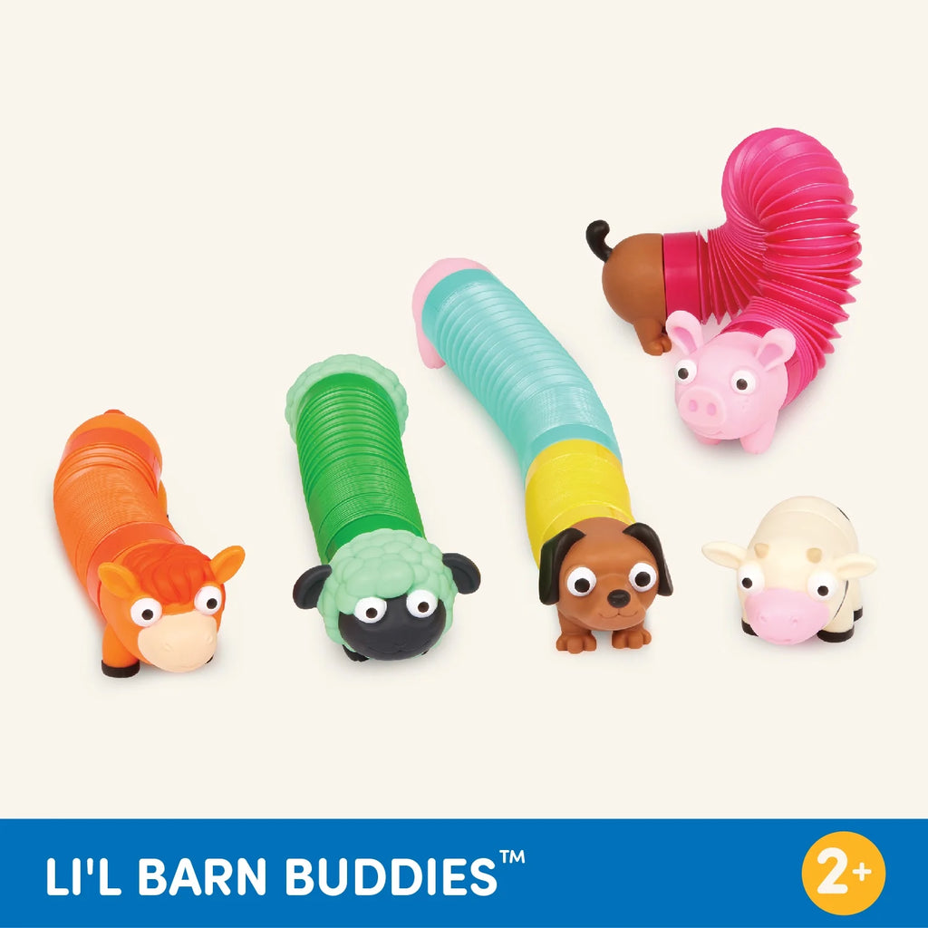 Li'L Barn Buddies 5 Sensory Farm Animal Tubes, Toddler and Preschool Toys
