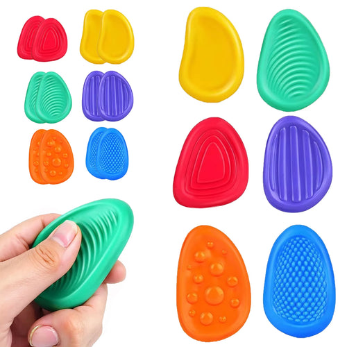 Fidget Toys Sensory Stone 6 Pack Textured Worry Stone Social Emotional Feelings Toys for Special Needs Fidget Stress Toys