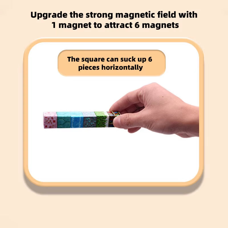 Magnetic Building Blocks Montessori STEM Educational Sensory Toys for Mine World Kids Boys Girls Ages 3+ DIY Magnet Cube Gift